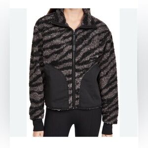 Varley Los Angeles Napoli Black Gray Zebra Sherpa Full zip Size S